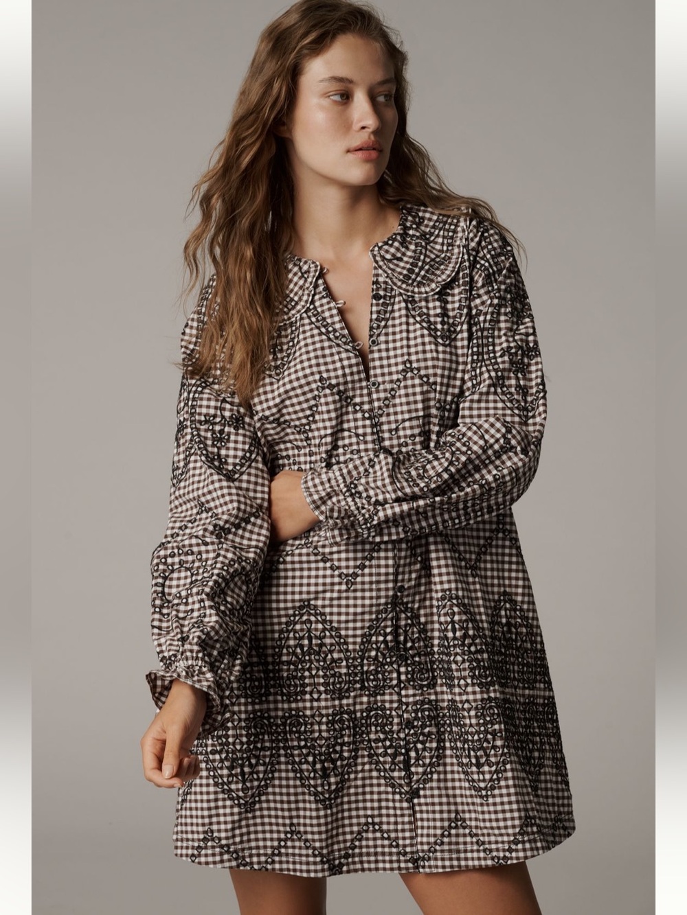 Anthropologie Pilcro Keira Long-Sleeve Shirt Dress Sz Medium